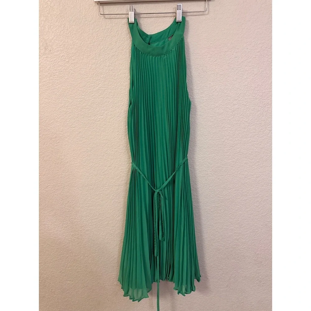 Ted Baker London Green Pleated Midi Dress Size 6 Kentucky‎ Derby Garden - Picture 2 of 11